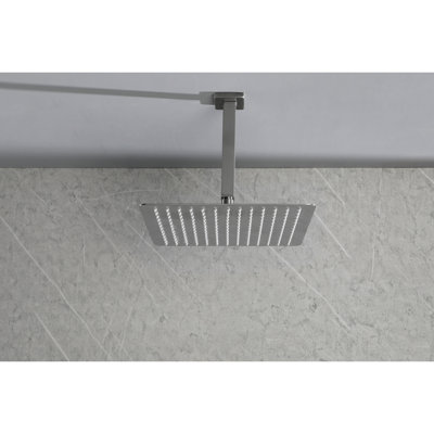 Pomme de douche à pluie en acier inoxydable - Nickel brossé, haute, économie d'eau, acier de pluie autonettoyant, pluie, buse nettoyable