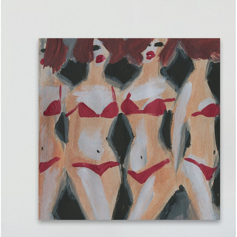 « wild red », reproduction de peinture à l’acrylique sur toile tendue, 40 po x 40 po