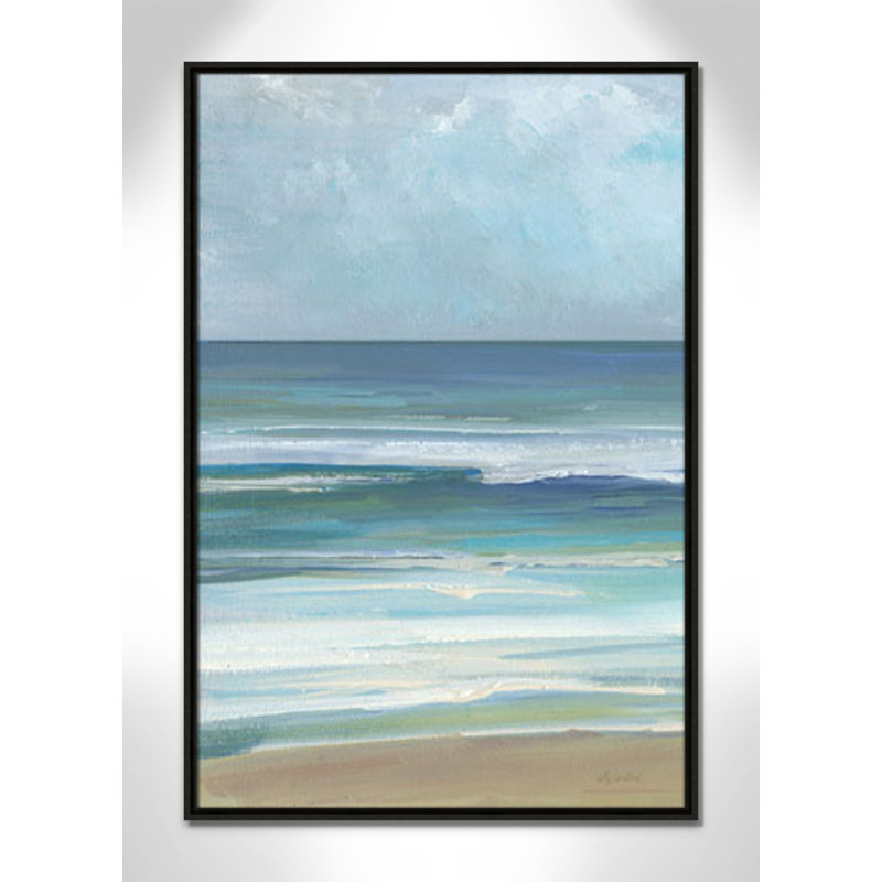 «Gentle Waves I Print» par Sally Swatland, L 25,5 po x H 37,5 po, Flottant espresso