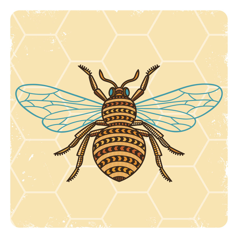 Abeille par Bel_Ka, H 12 po x l 12 po