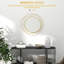 Gold Swirl Round Wall Mirror, Abstract Layered Metal Ring Frame, 65cm Modern Art Mirror for Living Room/Bedroom/Entryway