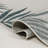 Schaal Coastal Cottage Palm Frond Border Blue/Cream Indoor/Outdoor Rug-722655144