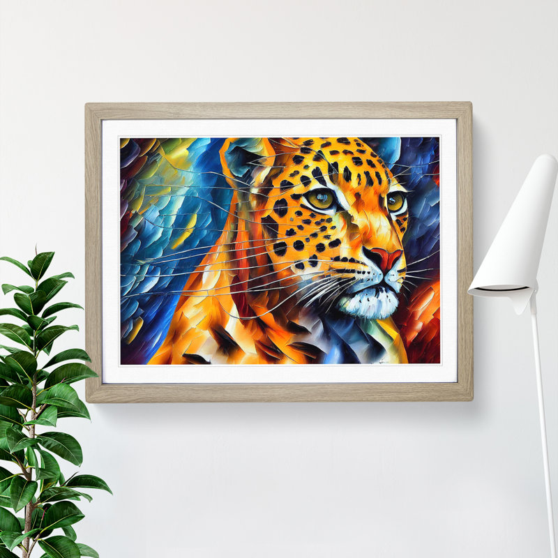 Leopard Vol.3 Abstract - Framed Print, 46cm H x 64cm W, Grey