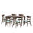 Jevhenas 6 - Person Four Leg Dining Set-2036974292-2036980232