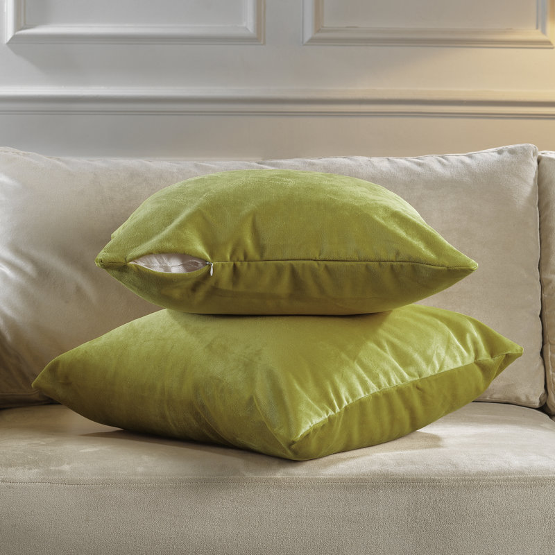 Housses de coussin rectangulaires en velours mat, 64 lime