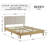 Binnett Upholstered Platform Bed with Natural Wood Frame Mid-Century Modern Adjustable Headboard, No Box Spring Needed, Silent Wood Slat Support Queen Bed Frame-444225608-404300176