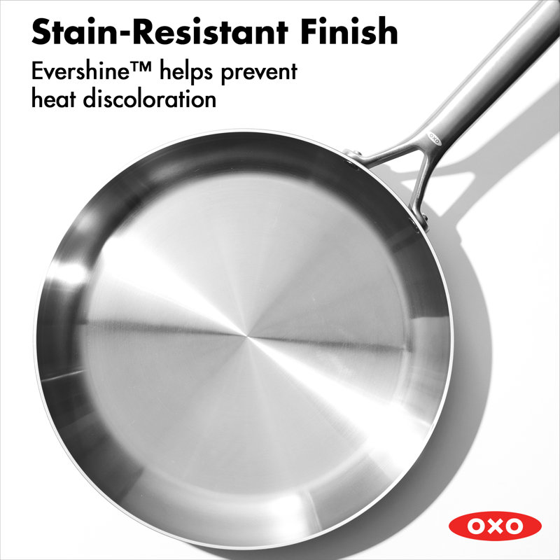 OXO Mira 3-Ply Stainless Steel Frying Pan, 10", 12.00" W