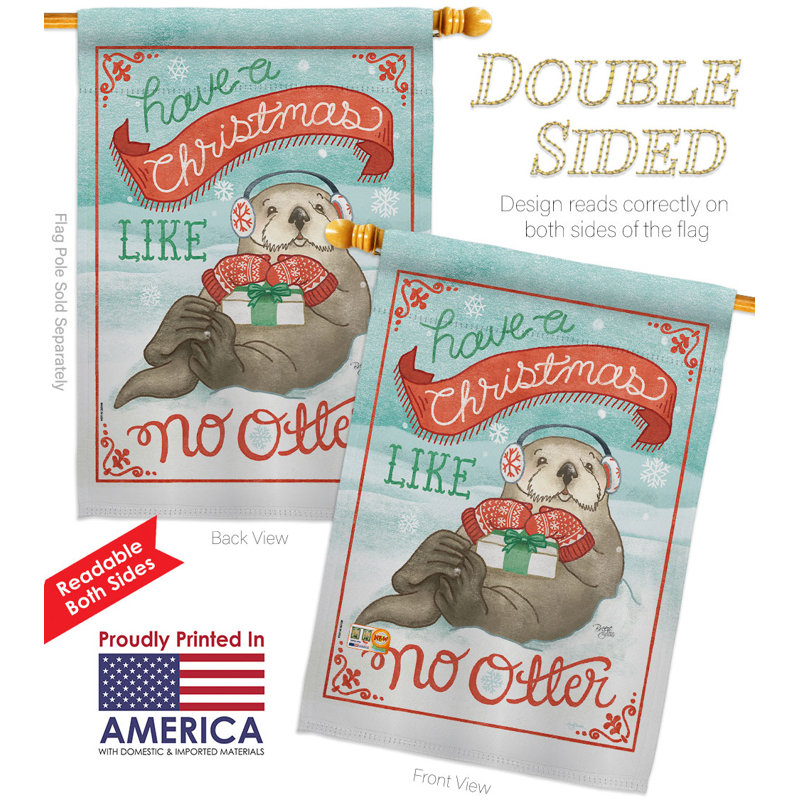 Double Sided 40'' H x 28'' W Polyester Christmas House Flag