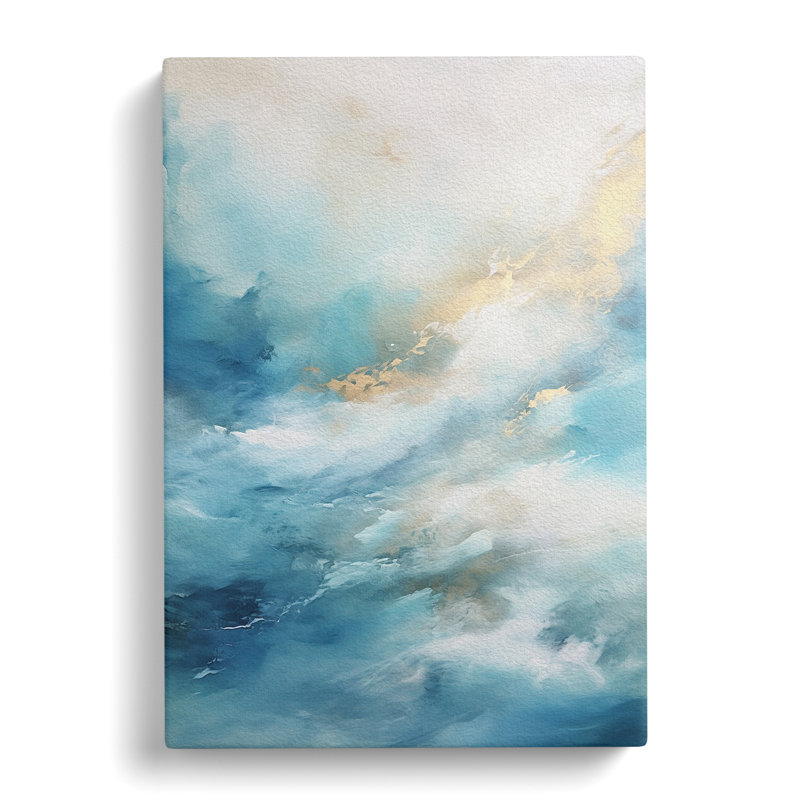 Ocean Gestural Art - Wrapped Canvas, 50cm H x 35cm W x 3cm D