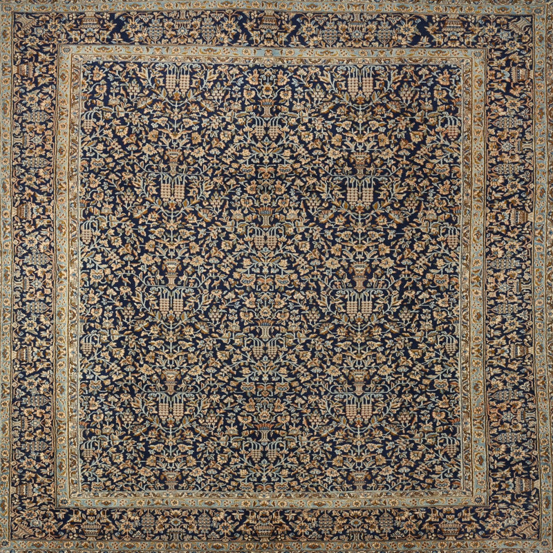 Tapis brun à motif oriental, Rond 3 pi