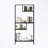 Tall bookcase with 4 open Compartments and Metal Legs
