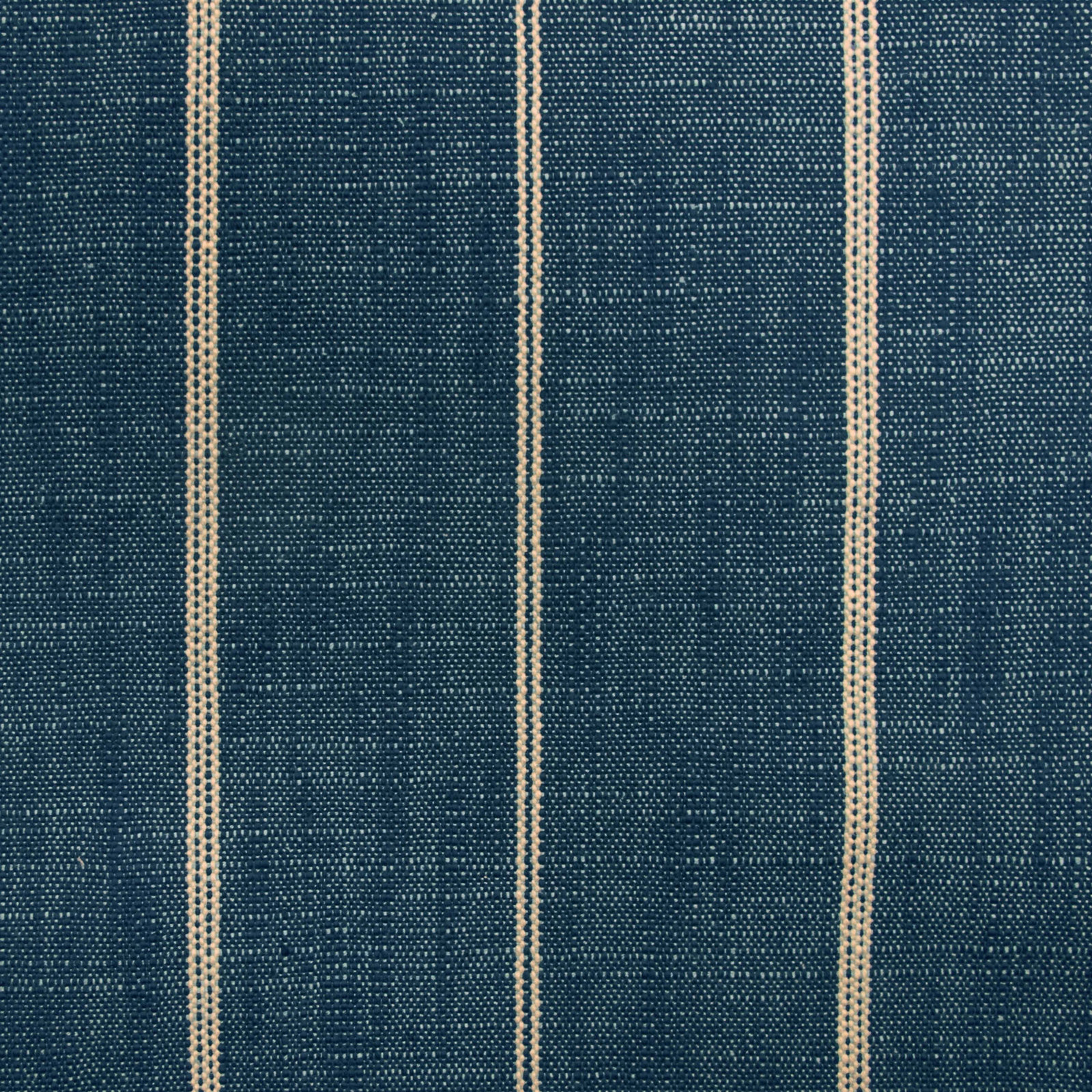 Upholstered Ottoman, Fritz Indigo Stripe