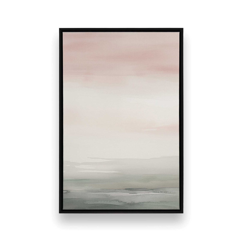 Peach Tranquility II Canvas Print, Satin Black Framed, 12.75" H x 8.75" W x 1.75" D