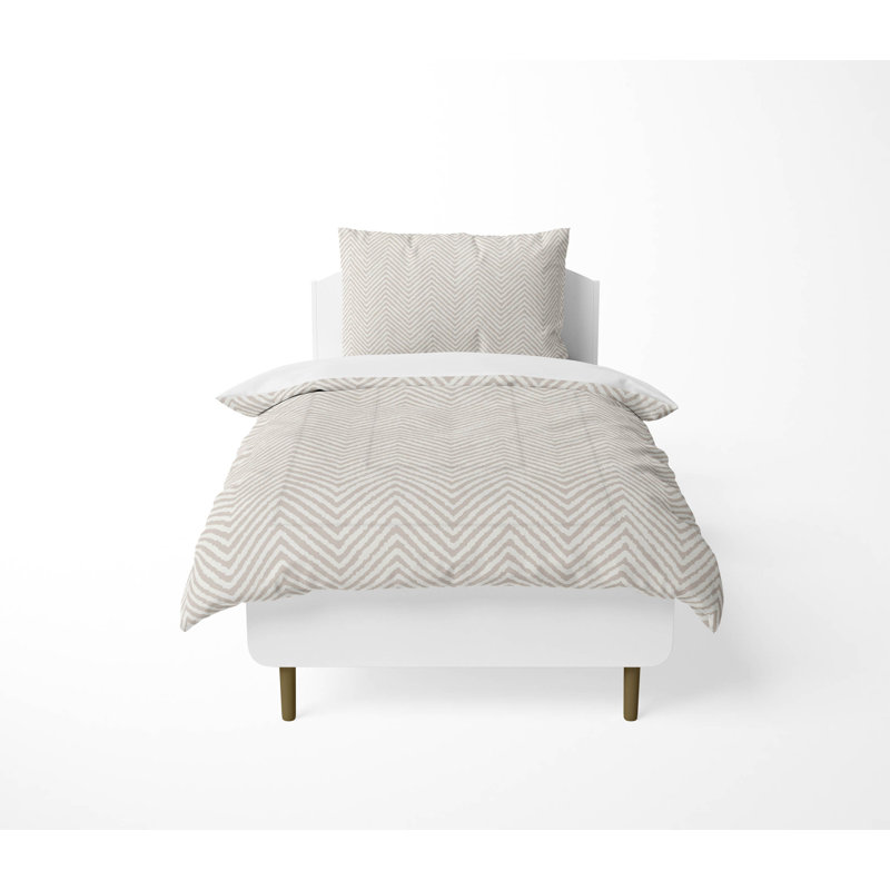 Ensemble d'édredon léger à chevrons, Taupe