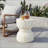 Waisted MGO Side Table with Travertine Finish-276701774