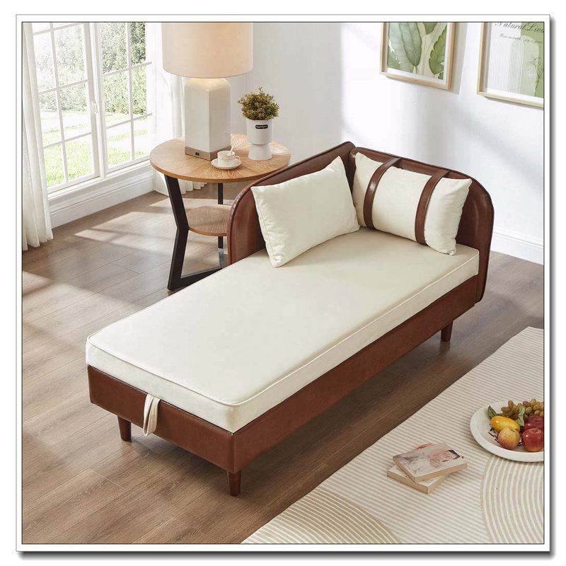 Méridienne de rangement 65 ", Brun + beige
