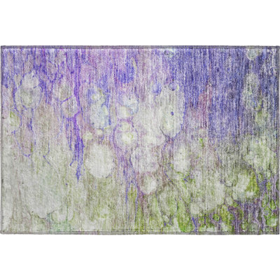 Premium Machine Washable Prisco Purple Rug