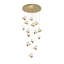 Lustre 15 lumières à DEL en laiton teinté avec pendentifs papillon-158406249-158406251
