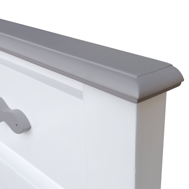 Remer Fishtails Remer Panel Bed, King, White/Gray