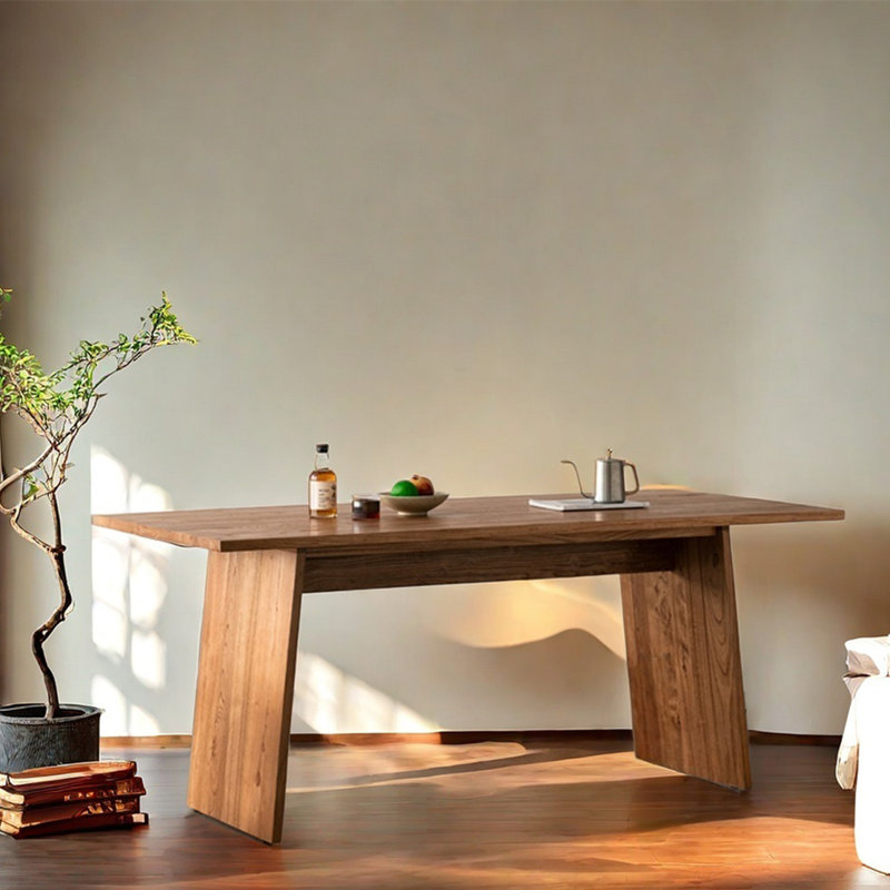 Table de salle à manger rétro en orme, Brun, H 29,52 po x L 78,74 po x l 35,43 po