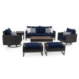 Milo Motion 7 Piece Rattan Sunbrella Sofa Set with Cushions
