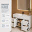 Meuble-lavabo simple moderne de 122 cm (48 po) au fini lustré, lavabo non incluse.