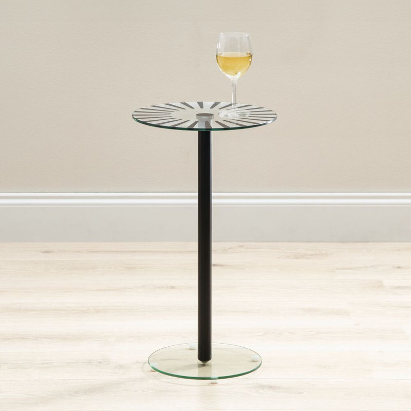 iDesign Round Pedestal Drink Table for Small Spaces