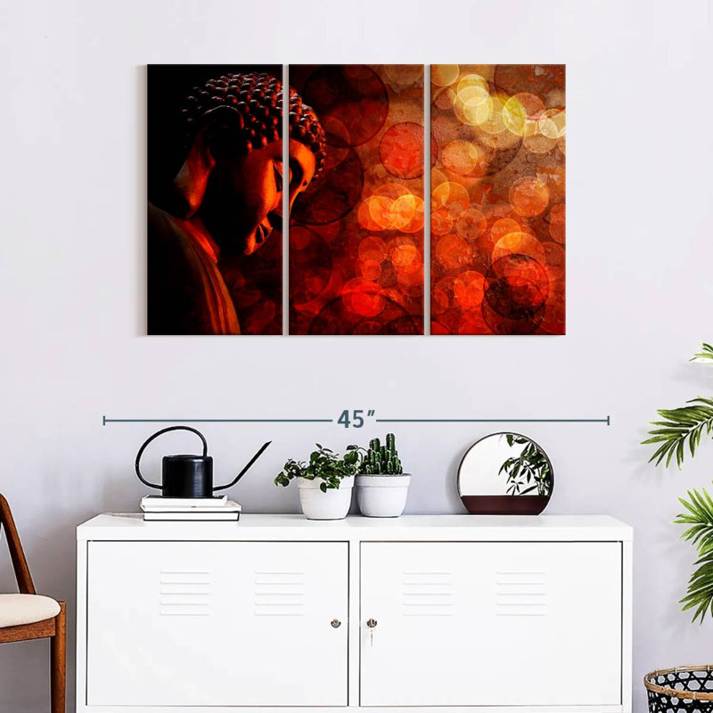 «Red Buddha», reproduction sur toile, H 24 po x l 38 po x 1,25 po