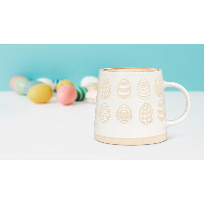 Wide Base With Patterned Eggs Mug