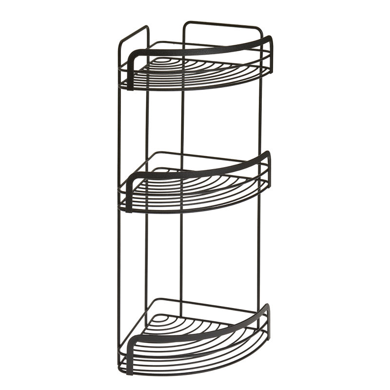Origin Lava bathroom corner shelf with 3 shelves