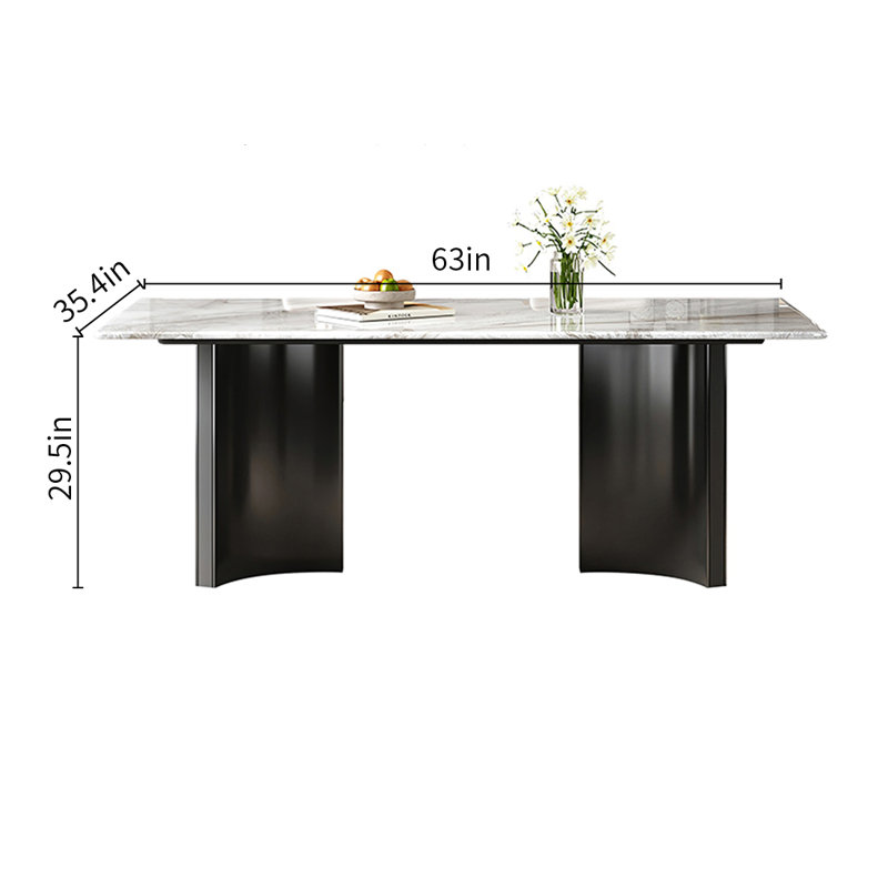 Modern Simple Microlite Rectangular  Dining Tables, 29.5”H x 63”L x 35.4”W