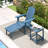 Outdoor Wooden Folding Adirondack Chairs with Retractable Ottoman-651095696