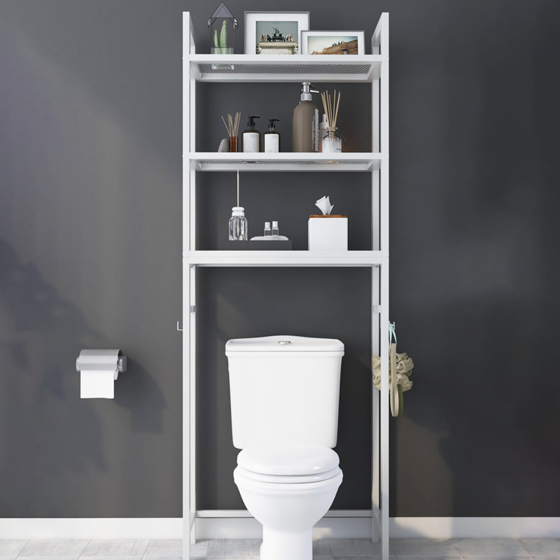 Aiylah Metal Freestanding Over The Toilet Storage, White