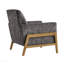 Fauteuil d'appoint capitonné à dossier - Charbon-130126170