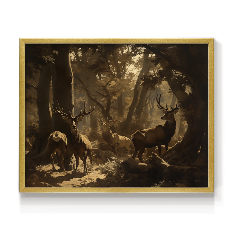 Faune - Livrée - Reproduction encadrée - Restickable, H 22 po x l 28 po, Doré