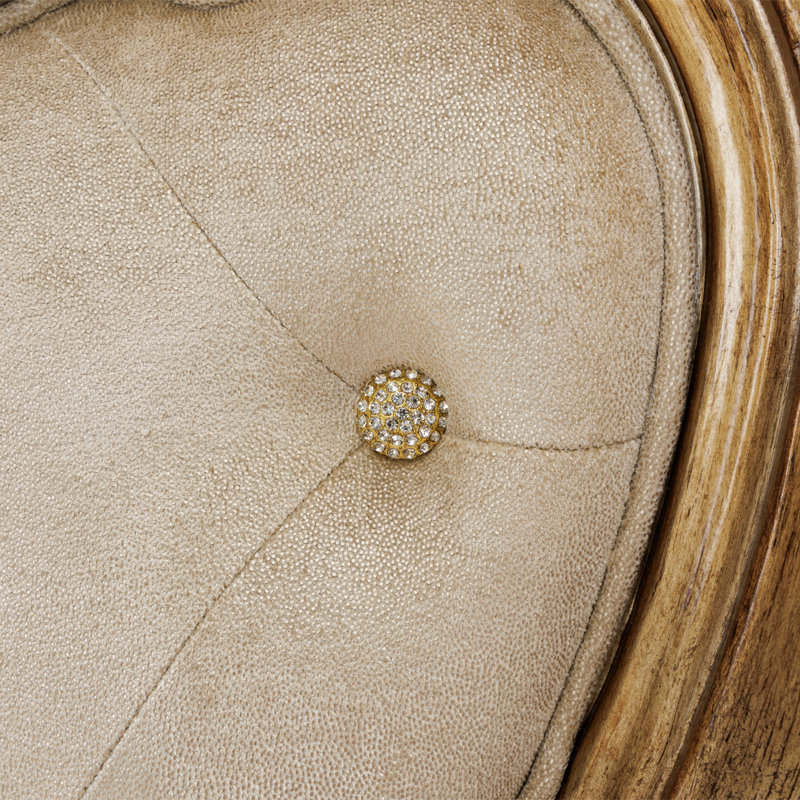 Velvet Scalloped Bed, King, Champagne