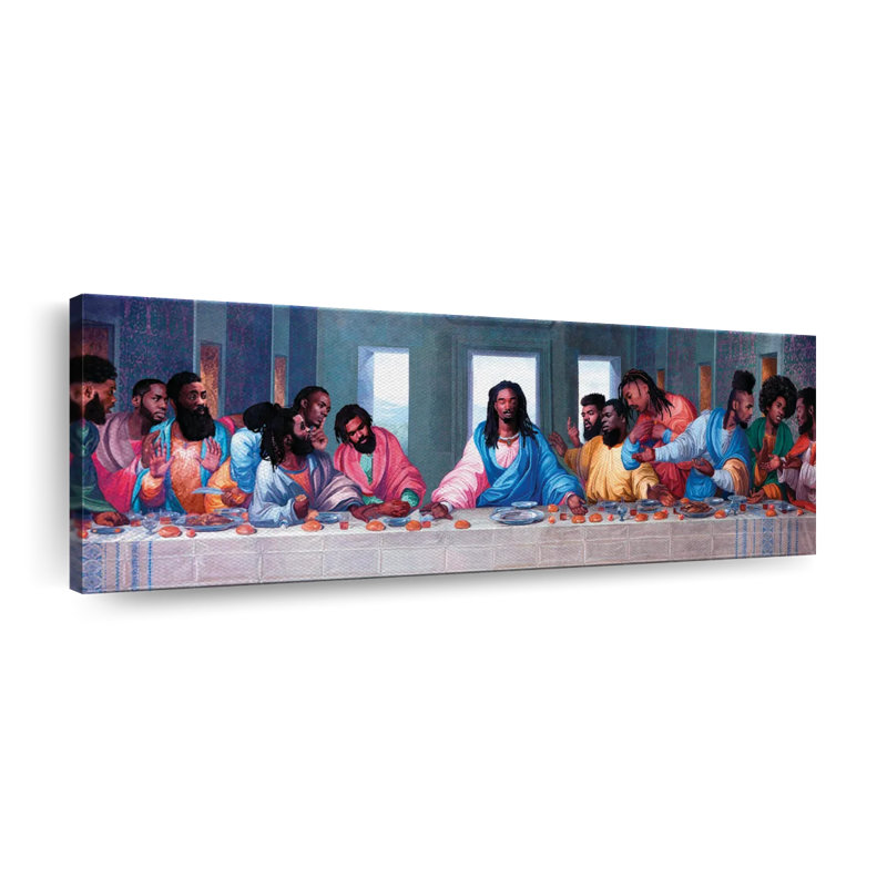 " African American Last Supper Canvas Print " by ArtsyByElle, 15" H x 45" W x 1.25" D
