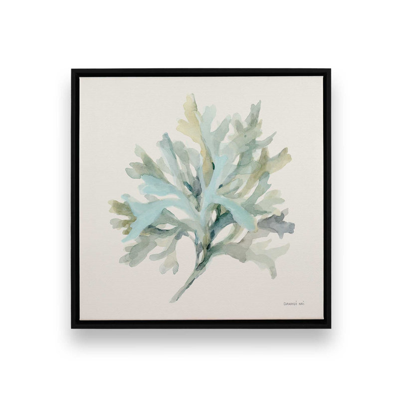 Coastal Sagebrush Whisper sur toile, H 24,75 po x l 24,75 po, Cadre flottant noir satiné