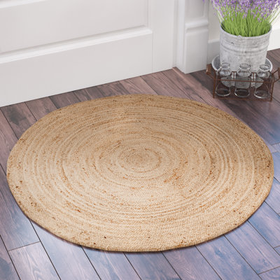 Alexina Natural Fiber Hand Woven Jute Solid Color Rug