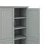 Armoire de rangement spacieuse et haute avec portes, convenant à la salle de bain / bureau, comprenant trois tiroirs-2083496396