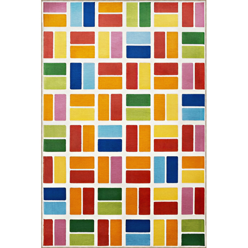 Tapis en polypropylène à motif géométrique Senobia, Rectangle 4 pi 7 po x 6 pi 7 po