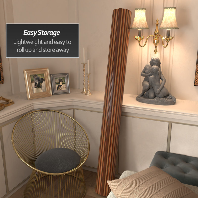 Siena Rolling Bamboo Room Divider, Triple Espresso, 6 ft. Tall