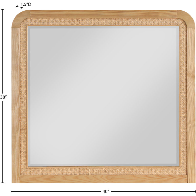 Miroir d'appoint biseauté Aerik, Naturel