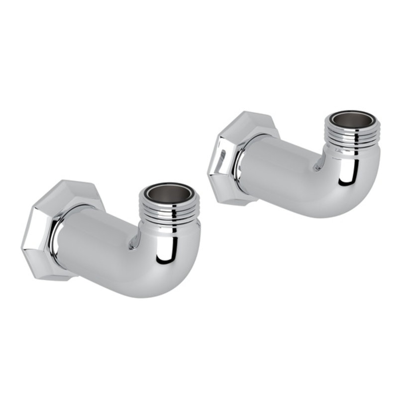 Deco™ 2" W x 2" H Wall Unions, Polished Chrome