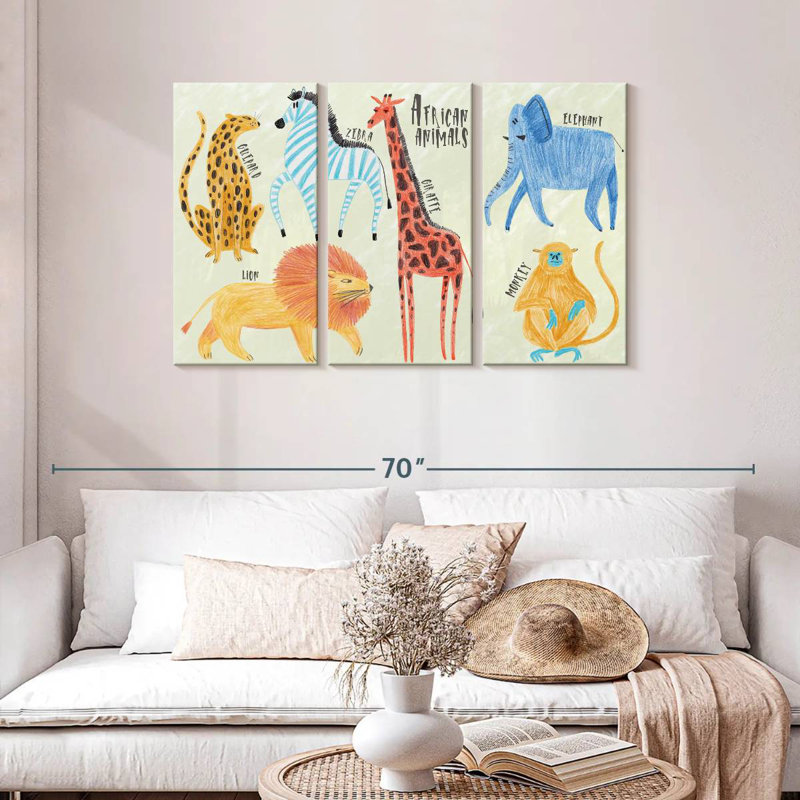 Brampt African Safari Animals Chart, 28" H x 45" W