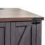 Table de bout de style rustique avec charge - Tablette latérale réglable en noyer gris et portes de grange pour porte de salon