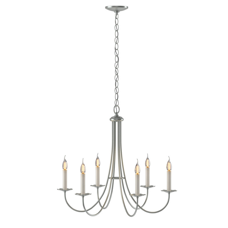Simple Sweep 6-Light Candle Style Classic/Traditional Chandelier, Vintage Platinum