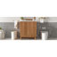 Meuble-lavabo traditionnel avec lavabo en céramique, pieds en bois massif, tablette ajustable en U en panneau de fibres à densité moyenne, portes à fermeture en douceur et rangement compact