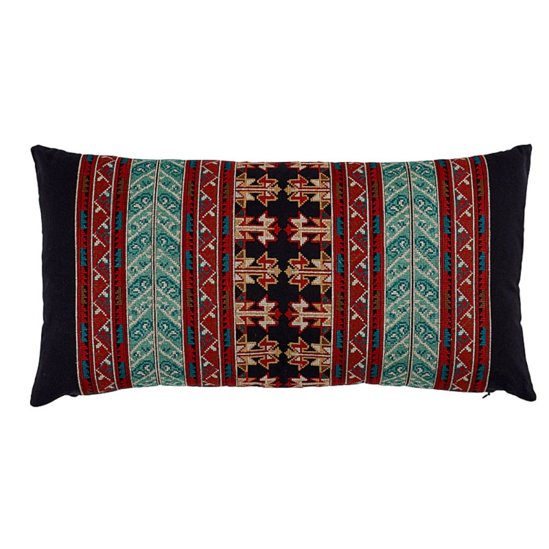 Vinka Embroidery Pillow, Red/Black