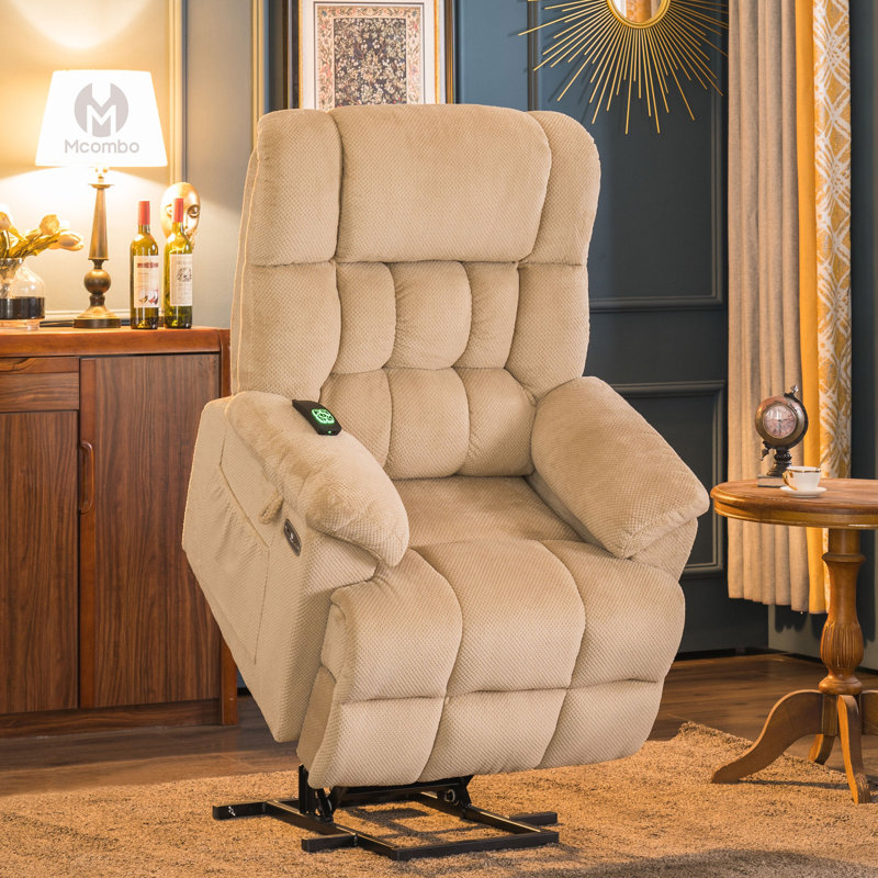 Mondawe Large Power Lift Recliner Chair With Massage And Heat For Elderly%2c Overstuffed Wide Recliners With Usb And Type C Ports